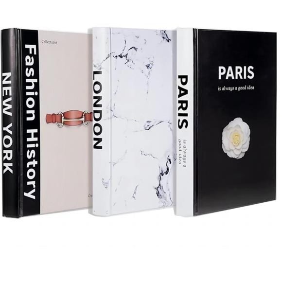 3 Pieces Fashion Decorative Book,Hardcover Modern Decorative Book Stack,Fashion - Picture 3 of 6